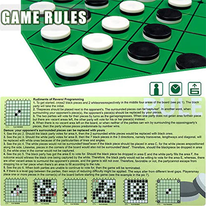 Mini Reversi (Othello) Board Game Set -7.9”, Magnetic Travel Folding Board Game, Family Fun Game/Gift for Kids (Mini Rounded Corner Style) - style: Mini Rounded Corner Style