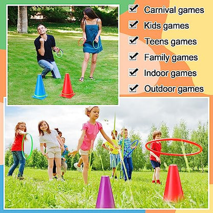 Wettarn 70 Pcs Field Day Game Set Potato Sack Race Bags for Teens Adult Egg Spoon Bean Bags Ring Toss 3 Legged Relay Race Tug of War Rope Carnival Outdoor Games