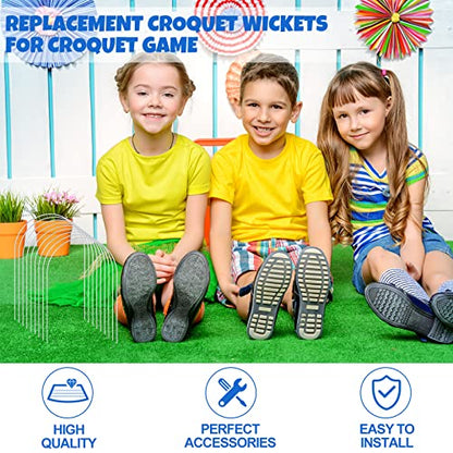Deekin Set of 9 Croquet Wickets Replacement for Croquet Metal Hoops with Galvanized and Plastic Coating for Family Lawn Backyard Outdoor Game(Arch) - style: Arch