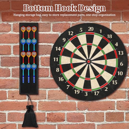 Darts Caddy Wall Mounted Wooden Darts Holder with Metal Hook Space Saving Storage Rack for Game Room Apartment(black,1)