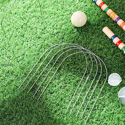Deekin Set of 9 Croquet Wickets Replacement for Croquet Metal Hoops with Galvanized and Plastic Coating for Family Lawn Backyard Outdoor Game(Arch) - style: Arch