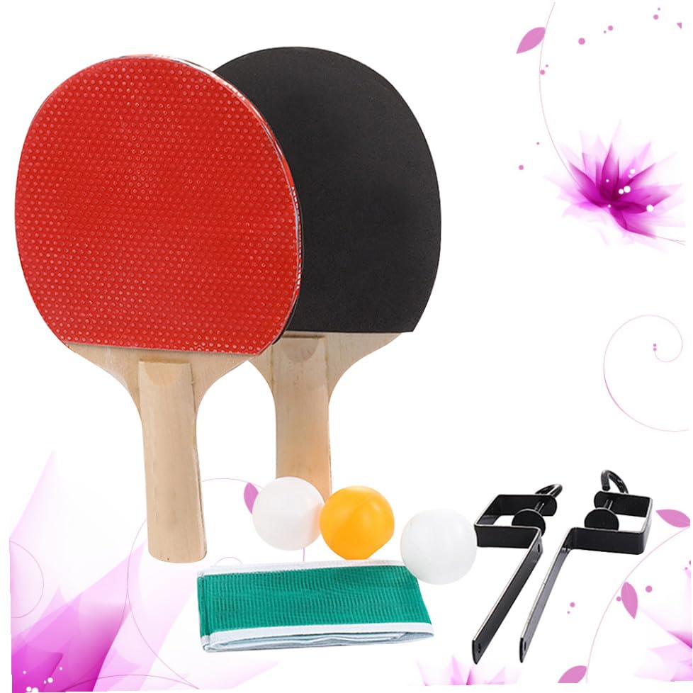 Kisangel Table Tennis Racket and Net Set for Training Outdoor Use Wooden Metal Plastic Materials Space-Saving Sports Pong Paddle Kit for Personal Practice and Family Interaction
