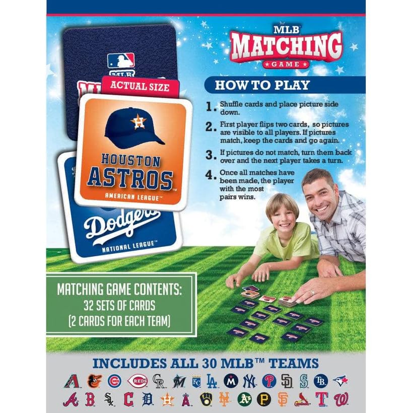 MasterPieces MLB Matching Game, Includes All 30 Baseball Teams, For Ages 3+