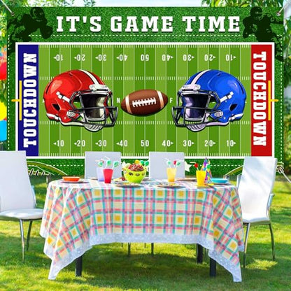 Football Field Backdrop Football Stadium Green Lawn Photography Background Rugby Ball Sports Themed Decor Banner Touchdown Sport Party Supplies for Birthday Baby Shower 10x7ft FULC06 - size: 10x7ft
