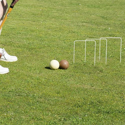 8pcs Croquet Wickets Metal Hoops Set with Ground Spikes Iron Wire Frame Outdoor Backyard Lawn Game Replacement Parts for Family Play