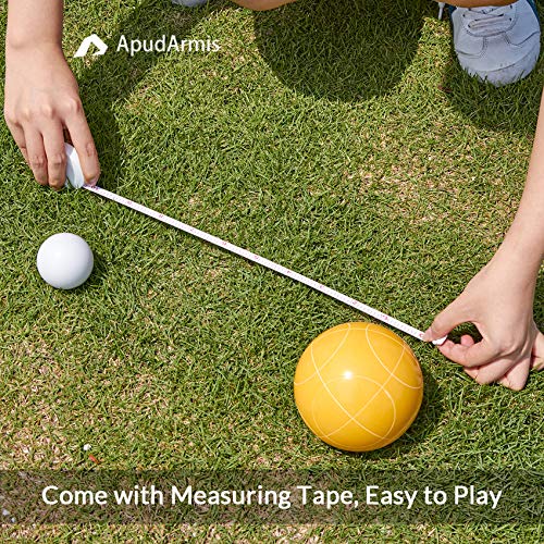 ApudArmis White Bocce Pallino Balls Replacement - Including Measuring Rope - size: 51mm
