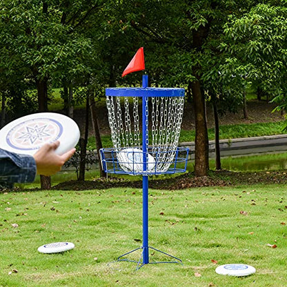 Soozier Portable Disc Golf Basket Target with 24-Chain, Travel Bag