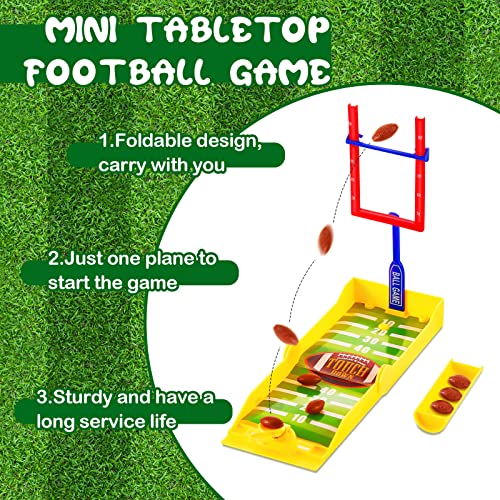 Deekin 4 Sets Mini Football Game Desktop Football Games Field Goal Soccer Toys with Foam Soccer Goal Post, Bases, Catapults, Flick Finger Board Desk for Sports Party, Office, Gifts