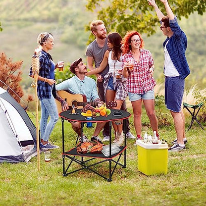 ZenStyle Indoor Outdoor Pop Up Portable Folding Picnic Table Camping Beach Table with Cupholders & Storage Bag