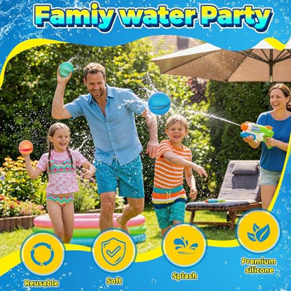 Reusable Water Balloons,12 Pcs Magnetic Splash Refillable Balls,Summer Water Toys for Kids Pool Beach & Outdoor (12pcs) - color: 12pcs