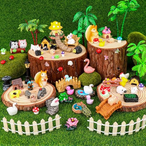 160 Pcs Fairy Garden Accessories Miniature Resin Animals Tiny Fairy House Figurines Fairy Garden Ornament Kit for DIY Crafts Micro Landscape Dollhouse Mini Scene Garden Outdoor Decor - style: 160Pcs-Fairy Garden Accessories