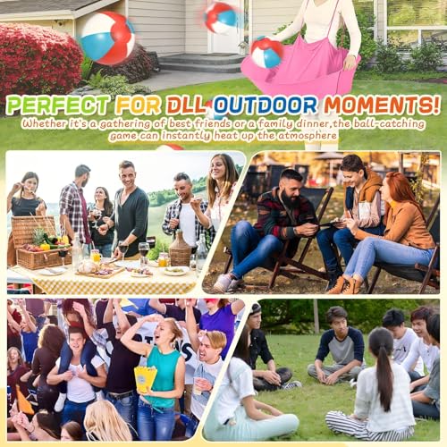 Ceenna Granny Skirt Outdoor Game, Inflatable Hilarious Ball Relay Set with Stretchy Granny Giant Skirt, Balls and Pump, Family Reunion Team Relay Game Party - color: Colorful