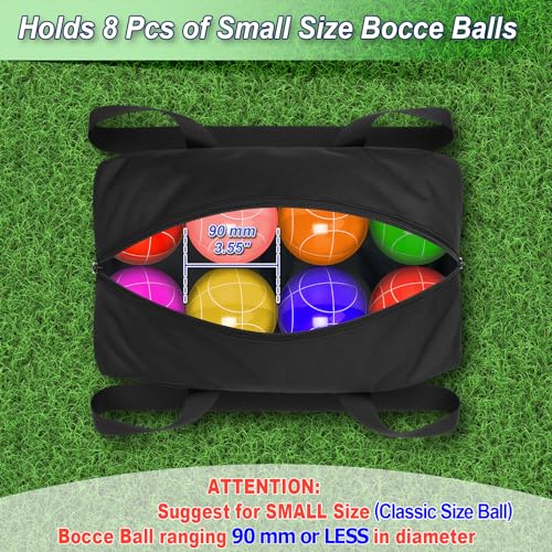 Cosmos Bocce Sets Carry Bag Bocci Storage Organizer Bag for Holding 8 Boccie Balls, Portable Bocce Balls Tote Bag for Carrying Bocce Game Equipment to Backyard Lawn Beach - size: Small