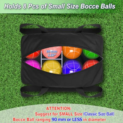 Cosmos Bocce Sets Carry Bag Bocci Storage Organizer Bag for Holding 8 Boccie Balls, Portable Bocce Balls Tote Bag for Carrying Bocce Game Equipment to Backyard Lawn Beach - size: Small