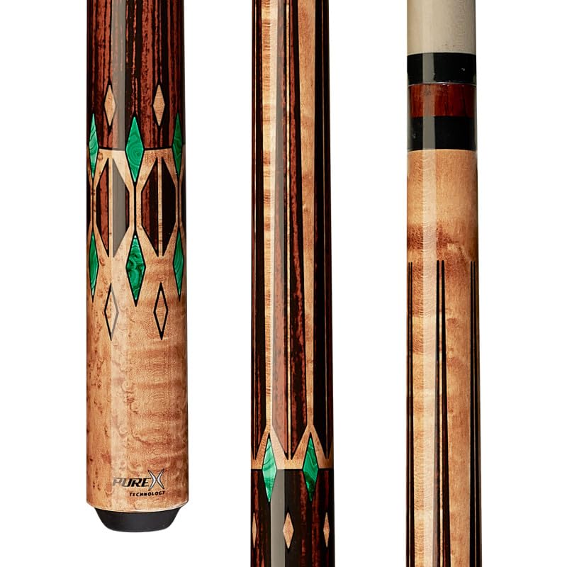 Pure X 58" 2-Piece North American Hard Maple Billiard Pool Cue Stick, Walnut - size: 18 Ounce