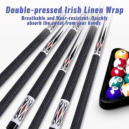 13mm 58 Inch 19 20 oz Billiard Pool Cue Stick, 1/2 Maple Billiard Pool Stick, House Bar Pool Table Sticks for Men - color: 2 x White 19 oz