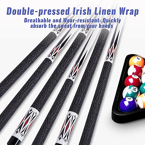 13mm 58 Inch 19 20 oz Billiard Pool Cue Stick, 1/2 Maple Billiard Pool Stick, House Bar Pool Table Sticks for Men - color: White 19 oz
