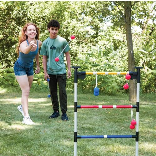 3 in 1 Outdoor Game Combo Set, Bean Bag Toss & Ladderball & Bottle Smash Game, Foldable Portable Backyard Game Set