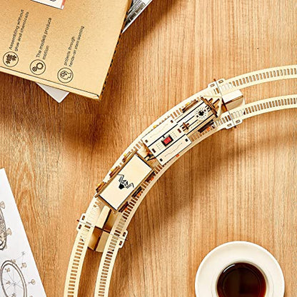 3D Wooden Puzzles Little Truck Train Model Kits Includes Engine & Track, Brainteaser and Puzzle for Christmas/Birthday,Gifts for Adults and Teens to Build Combination - style: Train