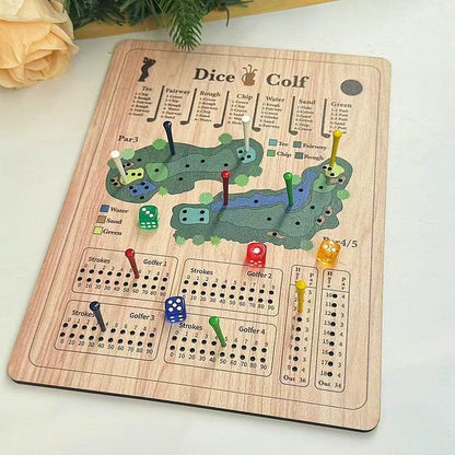 Golf Dice, Fun and Challenging Golf Dice, Wooden Tabletop Golf Dices, Perfect for Family Party Nights Holiday Parties.