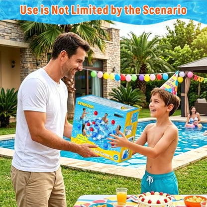 Inflatable Tic Tac Toe Pool Toys, Fun Swimming Pool Game, Floating Water Toy with Anti-Drift Design & 10 Balls, Outdoor Summer Party Birthday Gift 6-8 8-12 Years Old Boys Girls Teen Adults Family - color: Blue