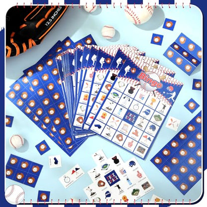 Liliful 35 Pcs Baseball Bingo Games 24 Players Sport Theme Bingo Cards for Boys Girls Adults Family Classroom Activities Sports Event Baseball Birthday Party Favors Supplies
