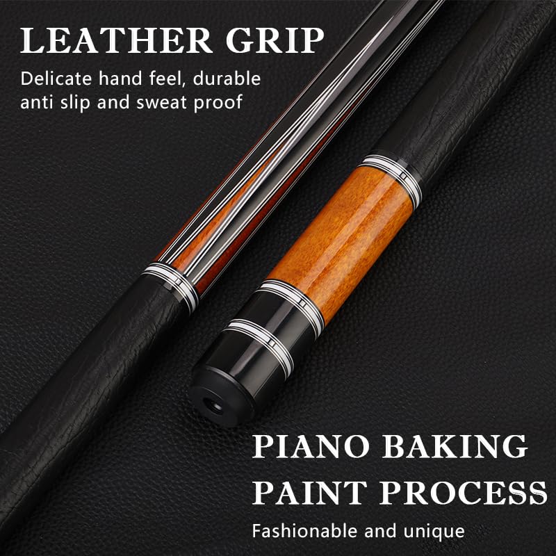 10mm .5mm mm Canadian Maple Pool Cue Stick Set(with Case), 58 inch 19, 19.5 Oz Pool Stick, 2-Piece Grey Brown Billiard Pool Cue Stick - color: 11.5mm(19.5oz）Y