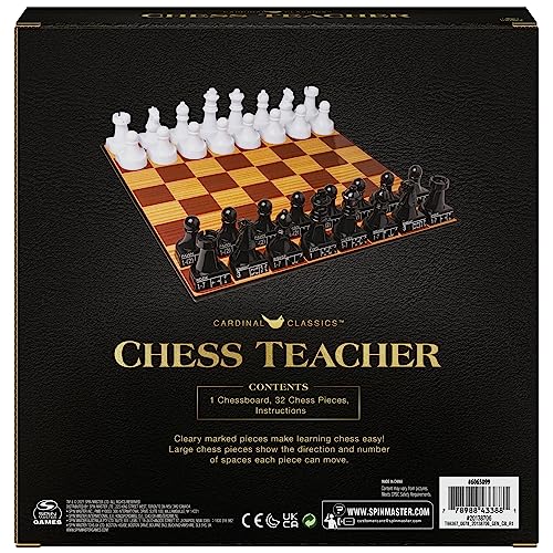 Spin Master Games, Cardinal Classics Chess Teacher, Learn to Play Strategy Board Games for Beginners, Chess Sets for Adults, 2 Players, for Ages 8 & Up - size: 1, style: Chess Teacher