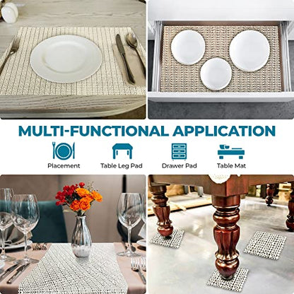 Superior Area Rug Pad, Non-Slip, Non-Skid, Floor Protector, Table Runner, Hardwood and Tile Floors Padding, Washable, Place Mats, Gripper Mat, Slide Stoppers, Rubber Rug Grip, 2'6" x 12', Cream - size: 2'6" x 12' (Rectangular)