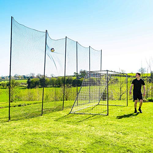 Stop that Ball™ Backstop Net Systems | Multi-Sport Ball Stop Net & Posts | Pop-Up, Freestanding & Socketed Options [7 Sizes] - size: 30ft, style: Socketed