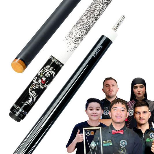 KONLLEN 58 Inch 19oz Carbon Fiber Pool Cue Stick | low deflection,10.5/11.5/12.5mm tips,weight-adjustable design,3/8x8 joint,handcrafted inlay,premium handle - color: AING-1WF Cue-12.5mm