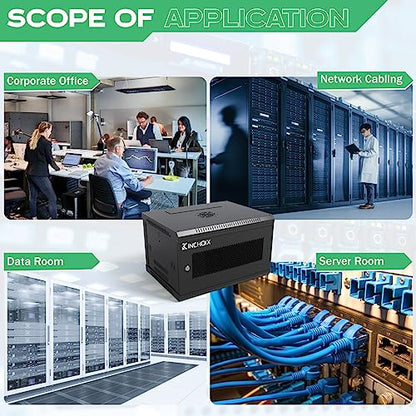 Wall Mount Network Server Cabinet 9U Network Rack Enclosure for Computer Routers Switches Networking Electronic Equipment, Removable Side Panels & Locks, 19.7in Depth - size: 9U