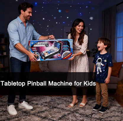 Birthday Party Mini Pinball Machine, Desktop Ball Shooting Toy with Lights, Tabletop Pinball Game for Adults, Home Arcade Pinball Game for Birthdays Friends