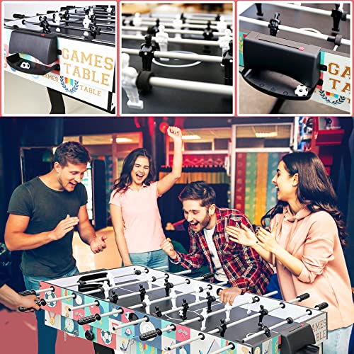 4-in-1 Multi Game Table 48inch Folding Combo Game Table, Football Table,Billiards Table, Pool/Snooker Table, Hockey Table, Table Tennis Table for Adults Family Birthday - color: Multi black blue