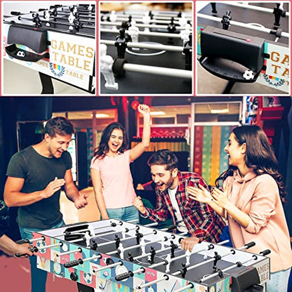 4-in-1 Multi Game Table 48inch Folding Combo Game Table, Football Table,Billiards Table, Pool/Snooker Table, Hockey Table, Table Tennis Table for Adults Family Birthday - color: Multi black blue