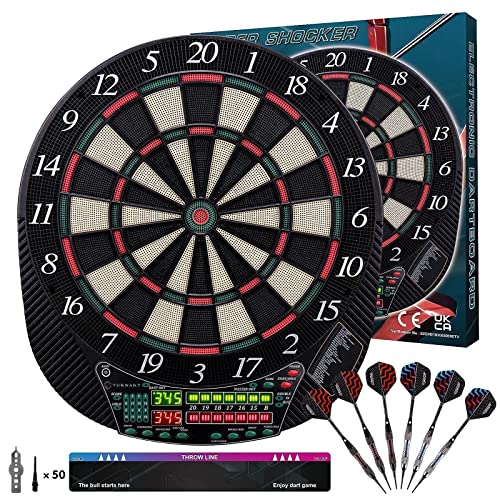 Dart board Electronic Dart board 13.5" Dart Board Electronic Scoreboard Darts Plastic Tips for Electronic Dart Dartboard with LED Display 6 Soft Tip Darts