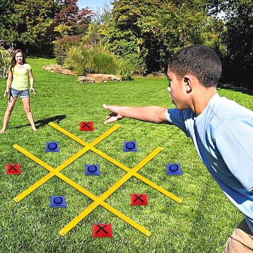 VANPET Giant Tic Tac Toe Bean Bag Toss Games for Kids Adults Family, Large Outside Lawn Yard Backyard Carnival Field Day Game, Beach Picnic Camping Birthday Party Family Reunion Games