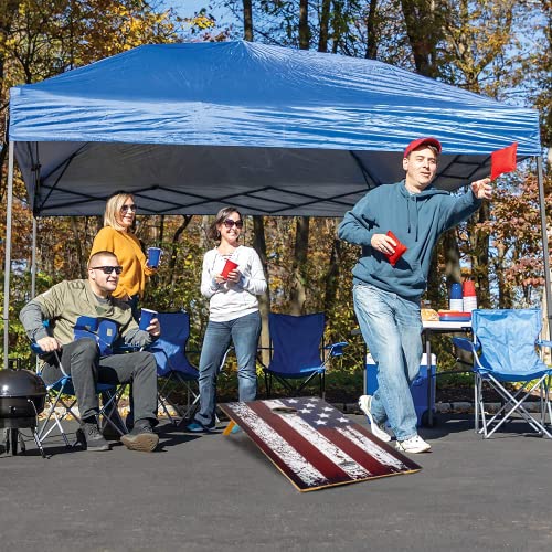 Foldable Cornhole Game Set - 4' x 2' Outdoor Game for Lawn, Backyard, Beach and Tailgating - Set Includes 8 Bean Bags, Travel Case & Game Rules - Great for Family Games