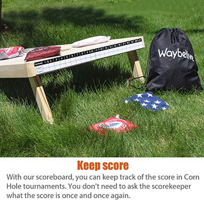 Waybelive Corn Hole Game Magnetic Scoreboard with Round Flat Washer, Durable Scoreboard, Easy to Install Keep Track of The Score, White & Black - size: 1 Pack