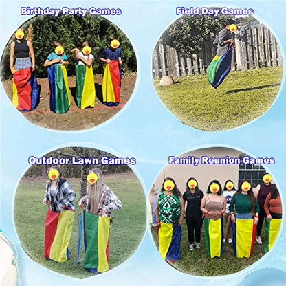 CWLAKON 6 Pack Potato Sack Race Bags for Kids Adults Family Outdoor Field Day Birthday Party Yard Backyard Camping Picnic Easter Fall Themed Thanksgiving Halloween Christmas 4th of July Party Games - size: Pack of 6 Oxford Cloth