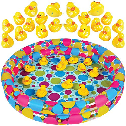 Gamie Duck Pond Matching Carnival Game for Kids, 36" x 6" Inflatable Pool & 20 Plastic Ducks with Numbers, Water Outdoor Game for Kids, Fun Memory Game for Backyard, Birthday Party Field Day Games