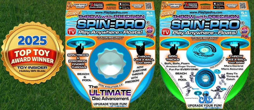 Beach & Pool Sports Disc. Throw with Precision! Spin Tricks! Soft and Durable, Waterproof, Floats, Play Anywhere! Spin & Splash Grip - Spin Zones - That's a Disc! Upgrade Your Fun! - color: Blue