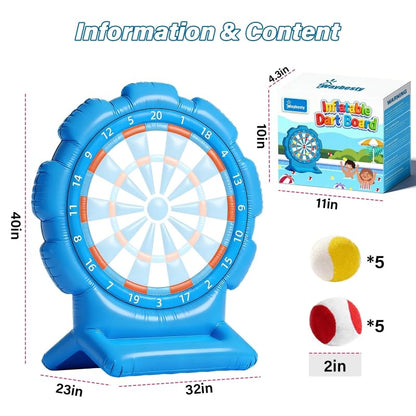 Best Pool Toys for Kids Teen Adult, Inflatable Dart Board Toss Pool Games with 10 Sticky Balls, Swimming Pool Floats Toys for Yard, Beach, Indoor & Outdoor Play, Summer Party Birthday Gift Age 4-12