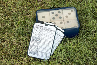 TRIUMPH Giant Wooden Lawn Dice - Includes 6 Large Lawn Dice, Dry-Erase Scorecards, Markers and Carry Bag