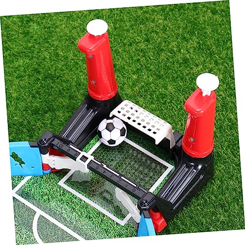 Toyvian Mini Tabletop Foosball Soccer Game for Compact Plastic Football Machine with Mini Balls and Accessories Portable Playset for Childrens Hand Eye Coordination and Fun