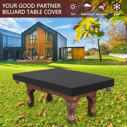 Pool Table Cover Waterproof Billiard Table Cover 7FT /8FT Tearproof Pool Table Protector Heavy-Duty 210D Oxford Cloth Snooker Table Dust Cover Machine Billiard Table Protector for Pool Table