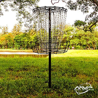 MVP Disc Sports Black Hole Practice 24-Chain Portable Disc Golf Basket Target