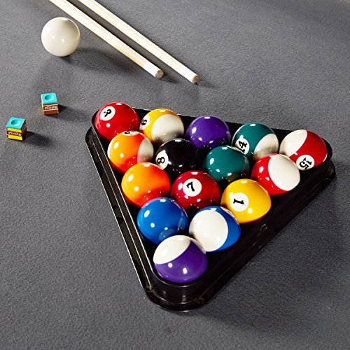 MD Sports 7.5' Titan Pool Table, Drop Pocket Billiard Table, Durable Steel Legs with Pool Ball and Cue Stick Set, Perfect for Family Game Rooms - style: 7.5 Ft. Titan