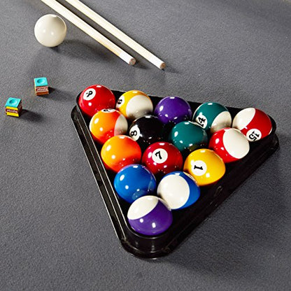 MD Sports 7.5' Titan Pool Table, Drop Pocket Billiard Table, Durable Steel Legs with Pool Ball and Cue Stick Set, Perfect for Family Game Rooms - style: 7.5 Ft. Titan