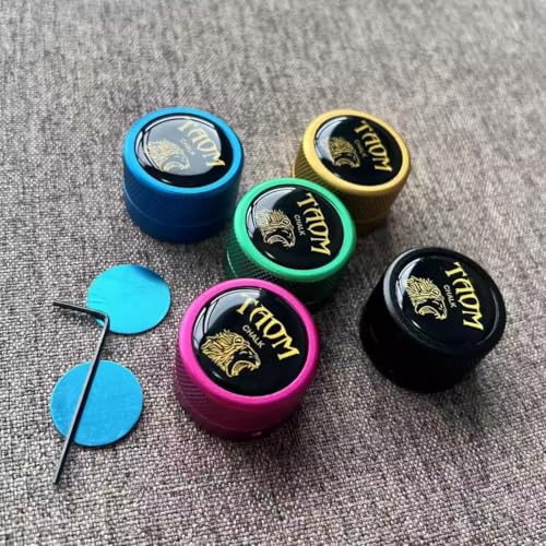 TAOM Pool Chalk Holder Round Shaped Practical Tool Billiards Accessories Magnetic Mini Chalk Tip Case Container Round Box Billiards - color: 1-Blue holder